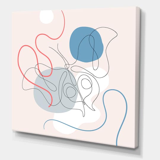 Designart - Butterfly One Line Drawing On Cubism Shapes II